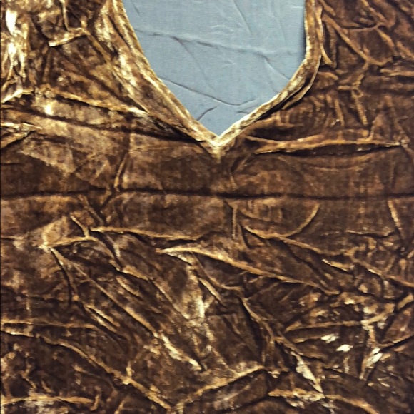 Sandro Paris Alberta Velvet Ocre Gold Blouse - Picture 9 of 12